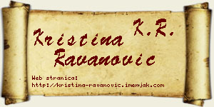Kristina Ravanović vizit kartica